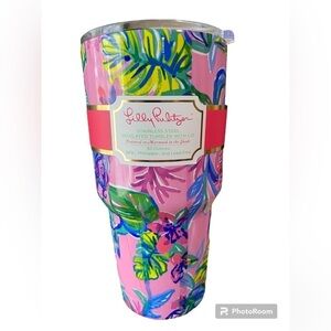 Lilly Pulitzer NWT Travel Insulated Tumbler Mermaid In The Shade 30 Oz With Lid